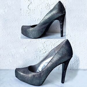 Sparkly Platform Pumps Heels Women's 8.5 Gold Black Iridescent BCBG Generation